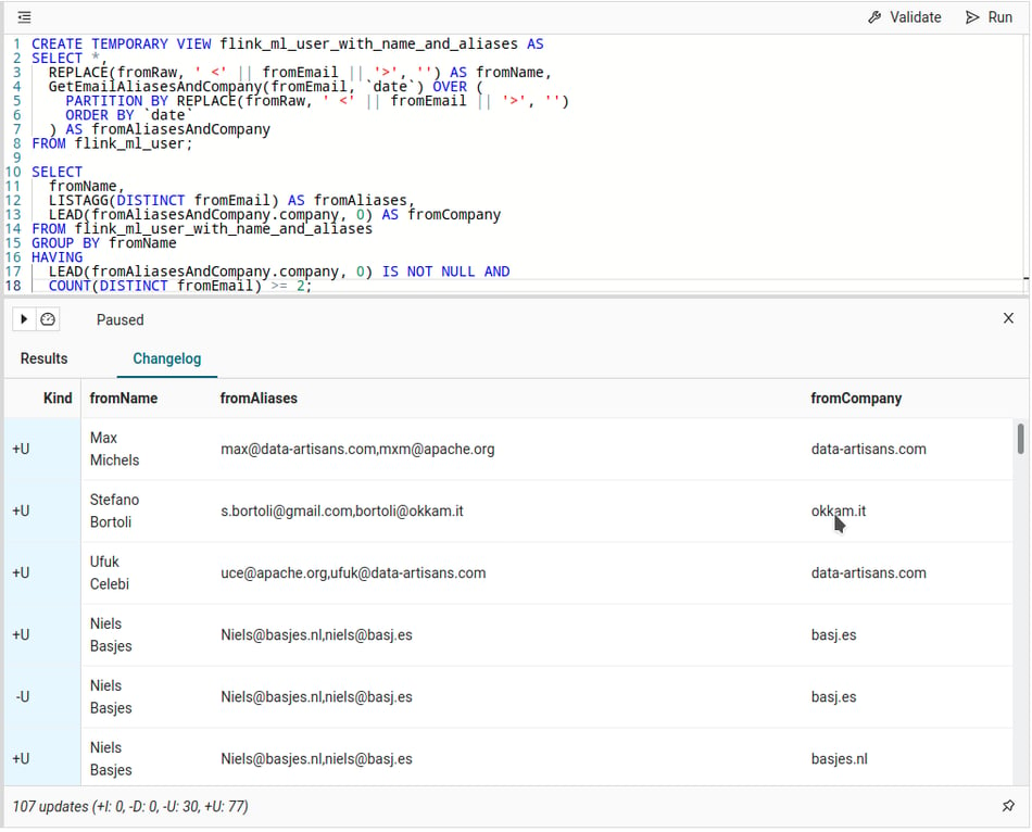 Apache Flink SQL example - Ververica Platform - SQL Optimization