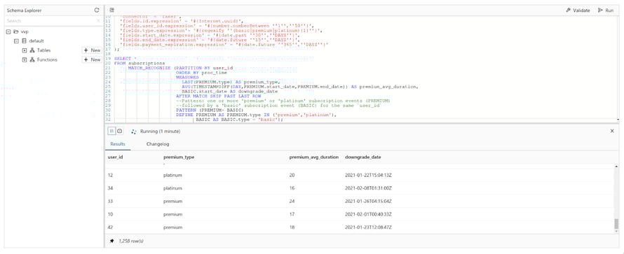 Detecting patterns with MATCH_RECOGNIZE