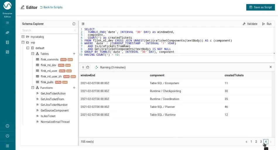 SQL Editor, Ververica Platform, UDFs, Flink SQL, Apache Flink-3