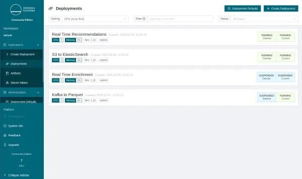 Ververica Platform, Web User Interface