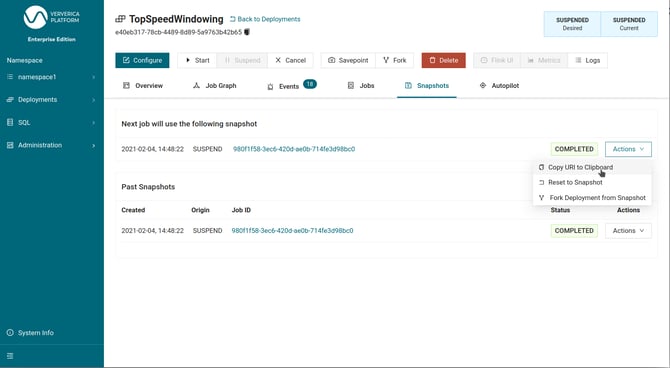 Ververica Platform Snapshot