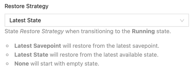 Ververica Platform Restore Strategy