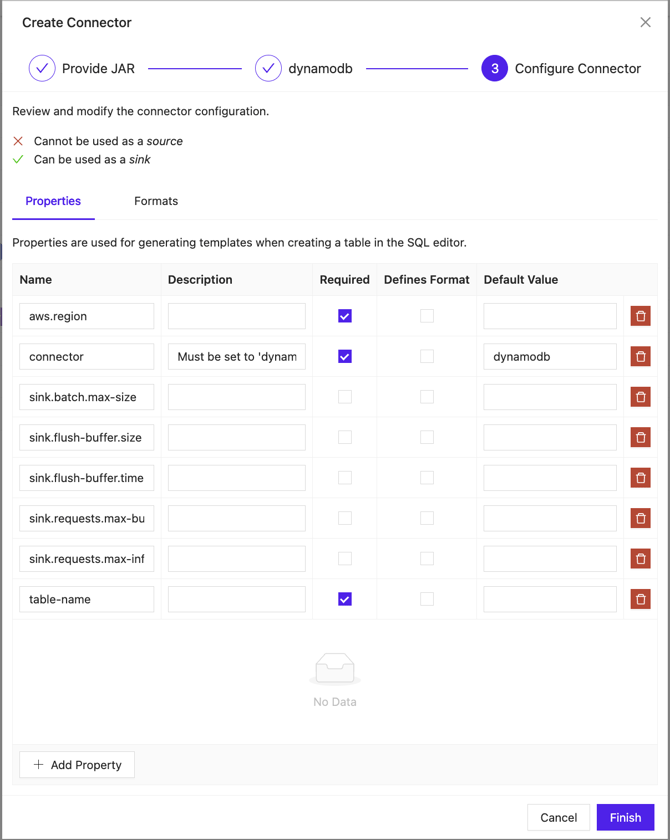 Ververica Platform finish creating connector