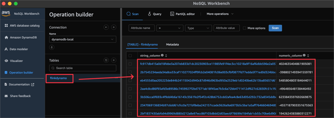 Data written into the table in DynamoDB