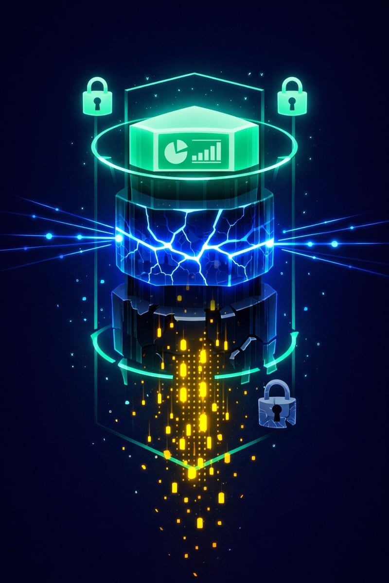 Vertical visualization of a streaming platform tower revealing hidden control plane dependencies and metadata leakage beneath a surface of apparent control