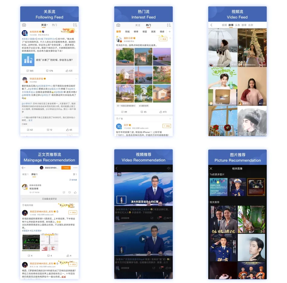 Weibo Functionality, Following Feed, Video Feed, Video Recommendation, Picture Recommendation and more-1